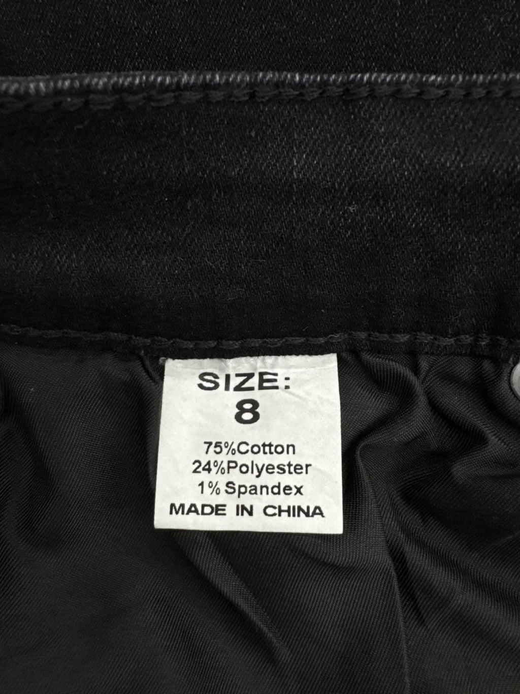 KDF Women's Straight Leg Jeans Black Size 8