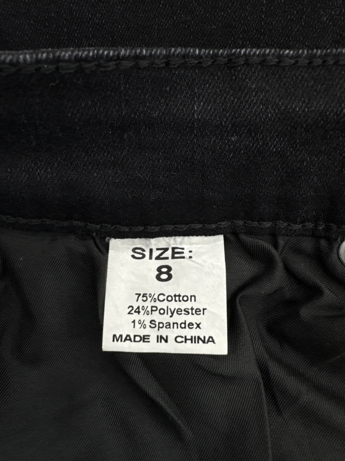 KDF Women's Straight Leg Jeans Black Size 8